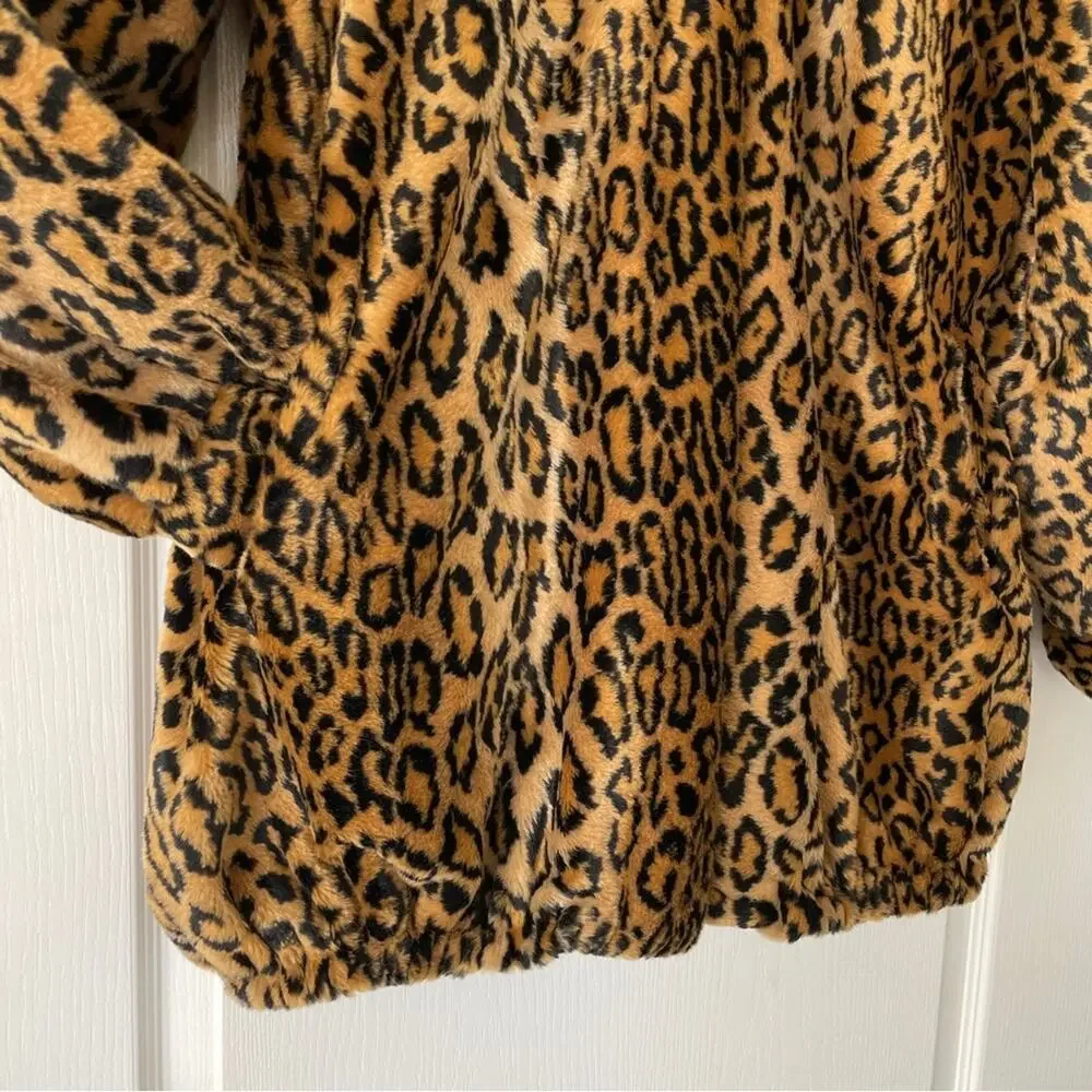 Dennis Basso Leopard Print Faux Fur Coat 1X Vintage Animal Print Mob Wife Style